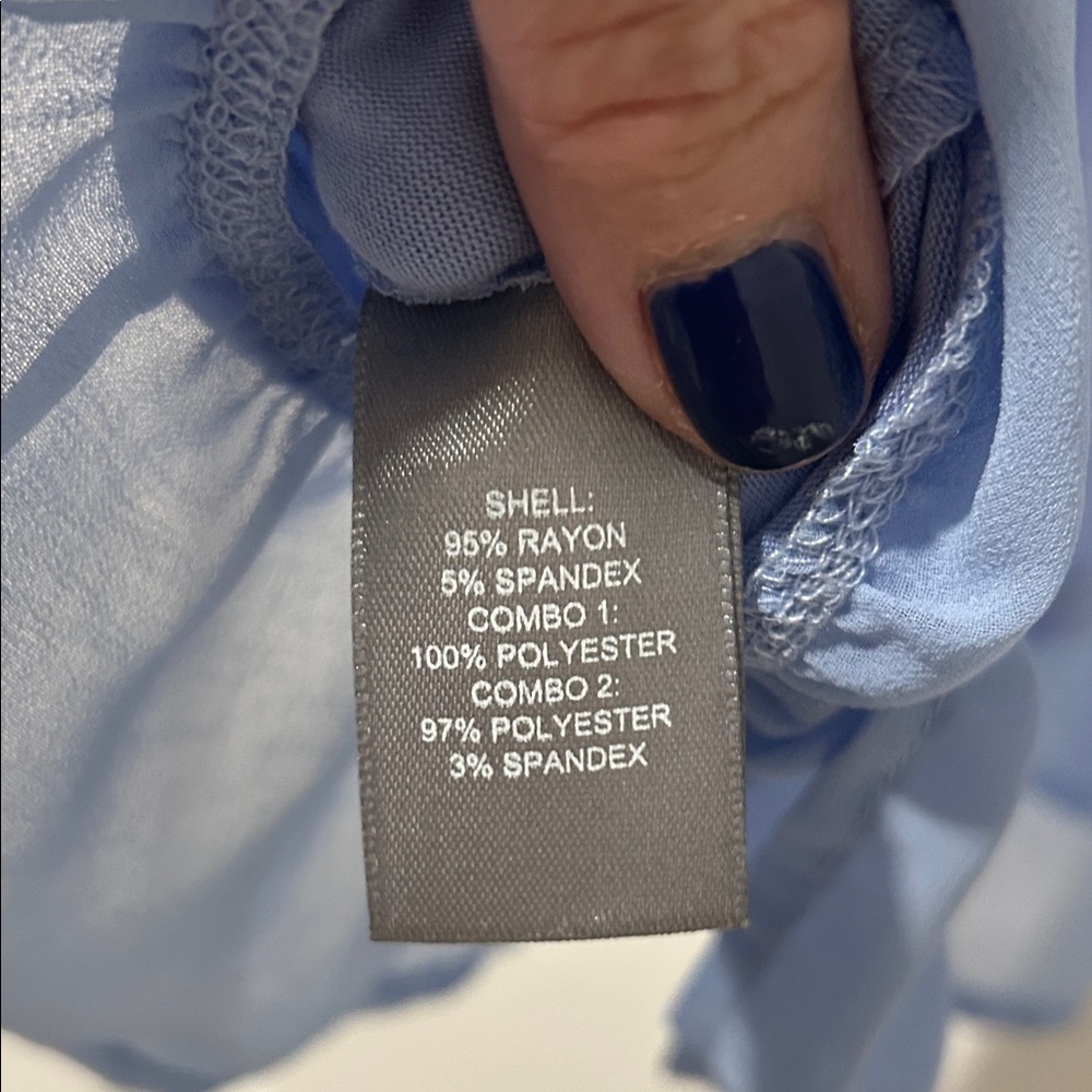 Marled Light Blue Ruffle Hem Tee - Picture 6 of 6